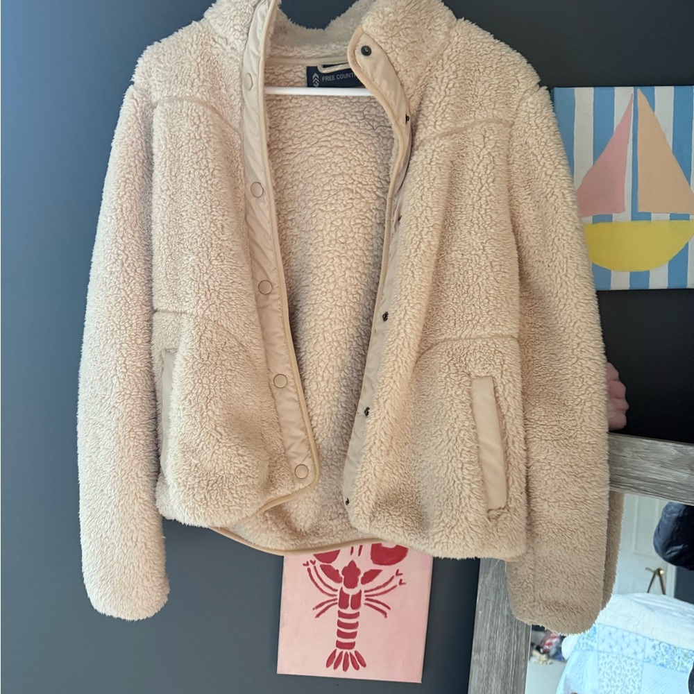 Free country Fleece Sherpa Jacket in Cream